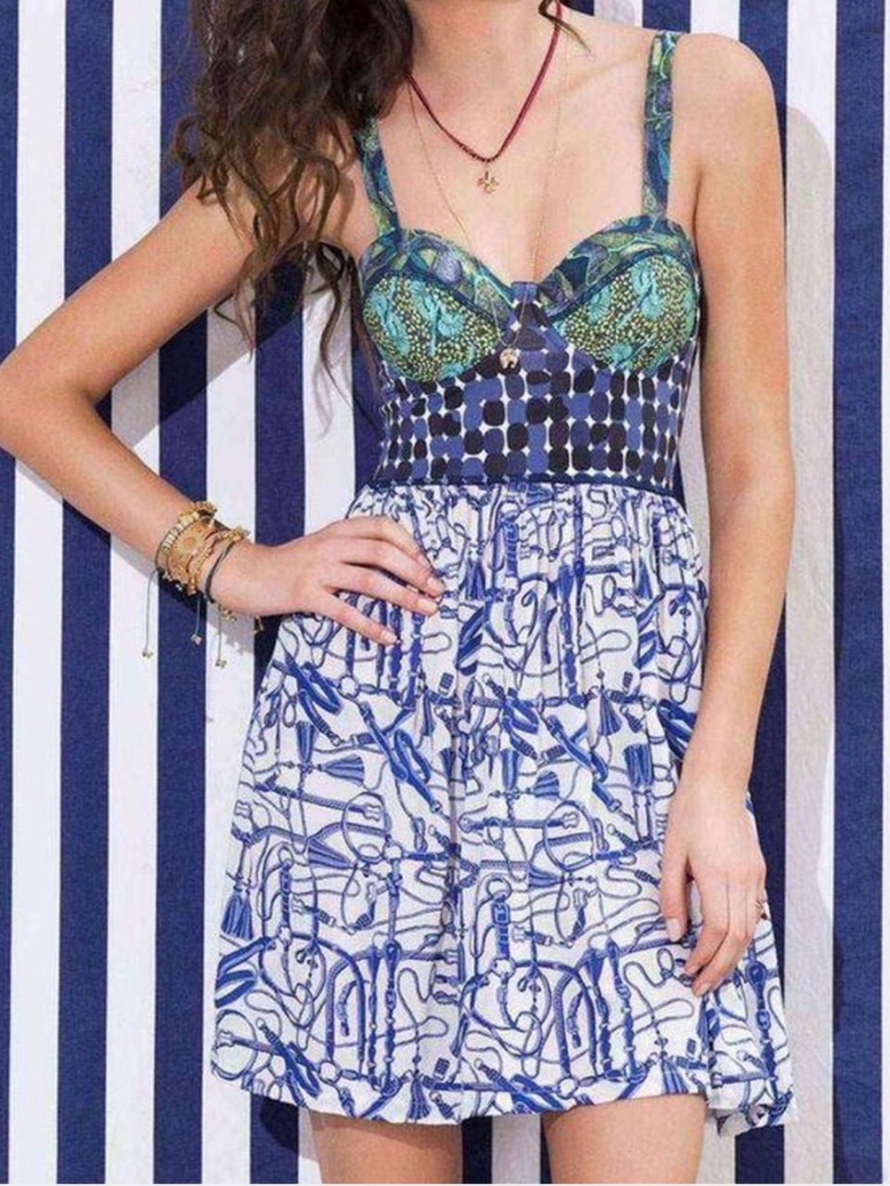 Maaji Blue Multi-Print Mini Dress